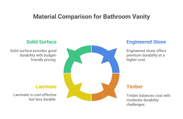 Comparison of vanity and benchtop materials