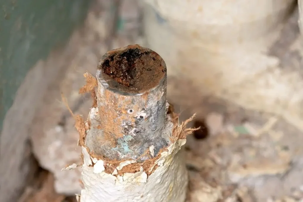 old bathroom pipe