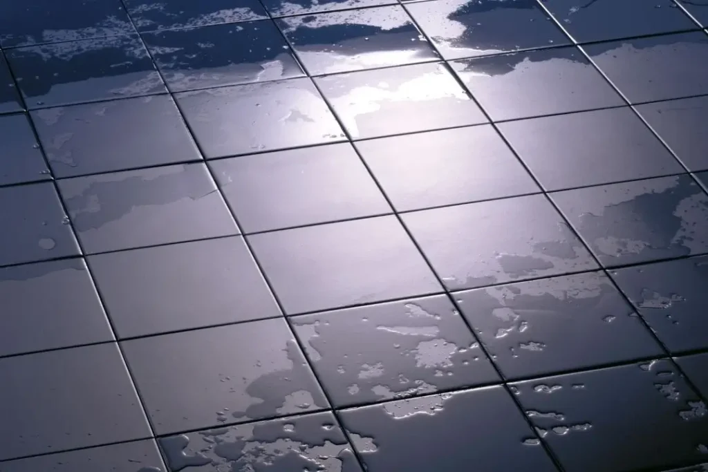 wet bathroom tiles